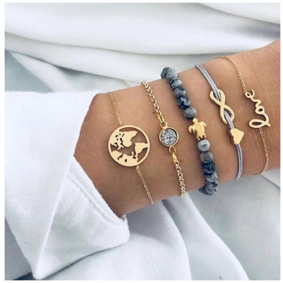 Atelier Sona Jewelry - SALE 🎈5 Piece Marbled Bead Bangles Set.